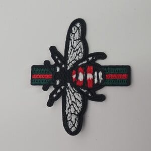 Embroidered Bumble Bee Green Red Fadhion Inspired Iron on Patch